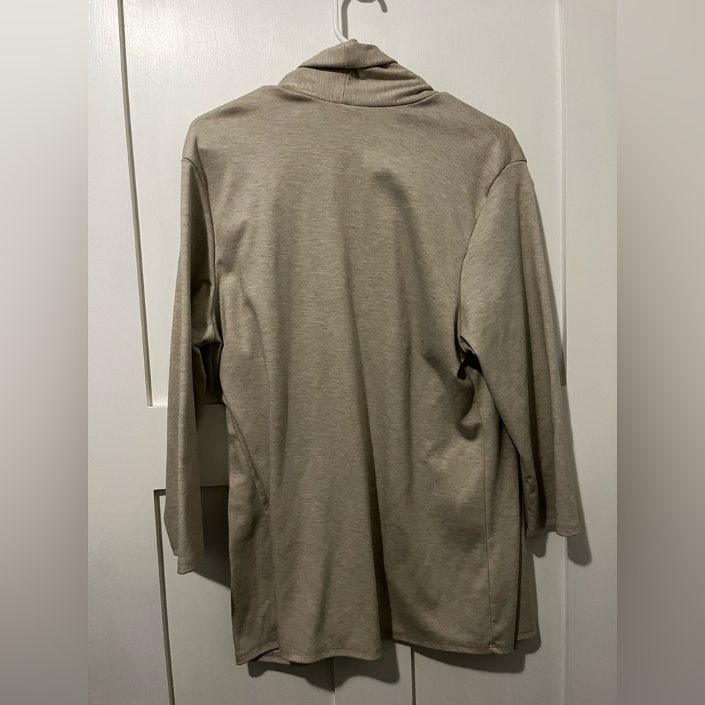 Drape front 3/4 cotton blazer